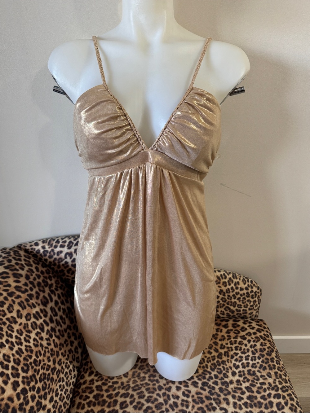 Y2K 725 Originals Gold Shimmer Babydoll Cami